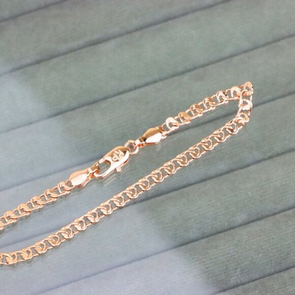 "Classic Rose Gold Chain Anklet, Bold Look, High Shine Finish, XPAL1173 - Picture 12 of 12